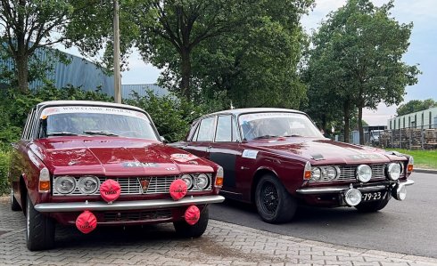 Classic-Rover rally team start in Duitse Rallye Hess. Bergland 18/11/2023